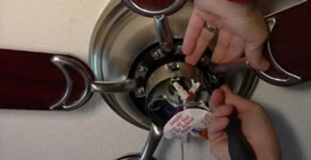 Ceiling fan installation with electrical wiring and mounting by professional electrician in Columbia, MO